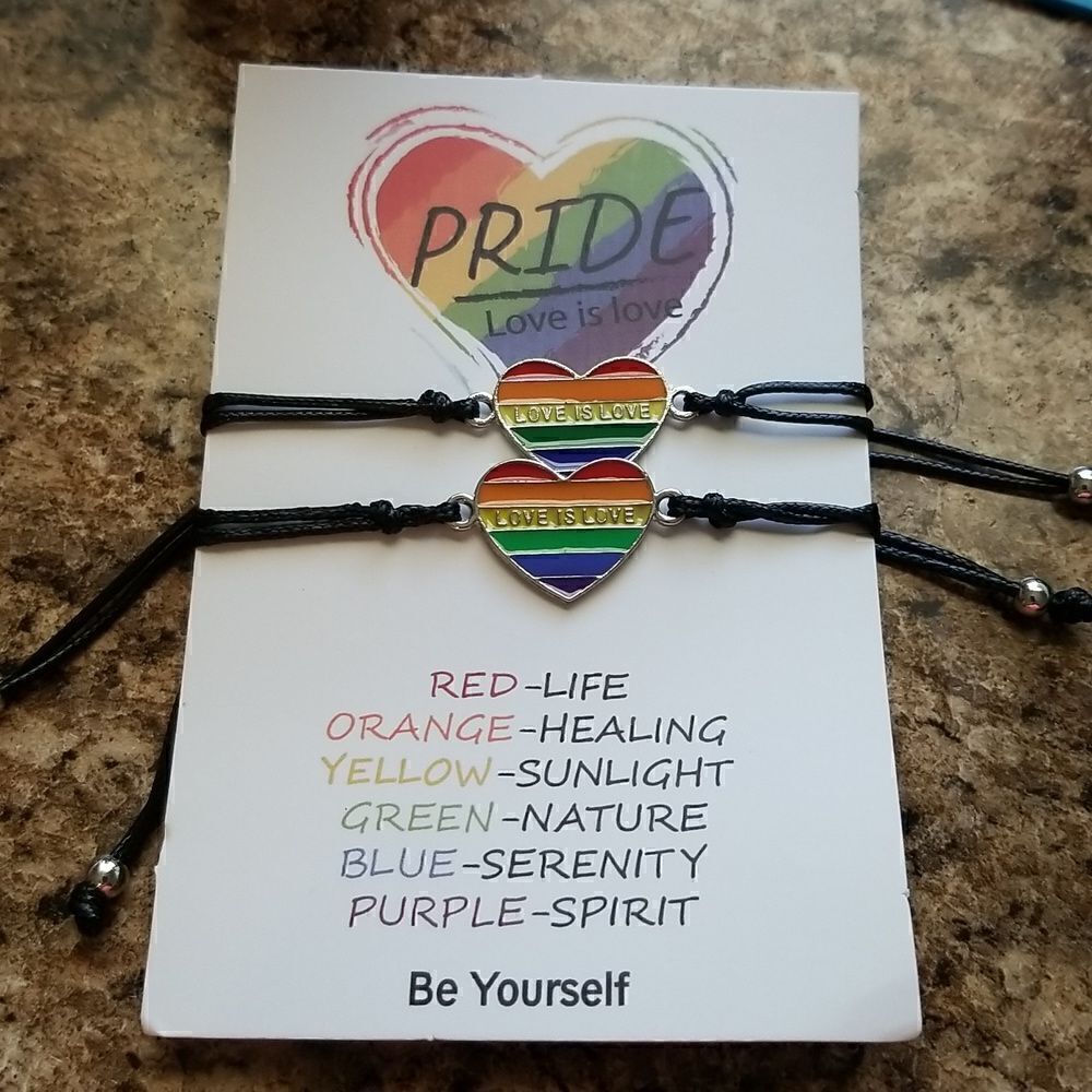 PRIDE rainbow couples bracelets - Picture 3 of 7